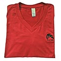 Ladies Red V-Neck 3/4 Sleeve Shirt